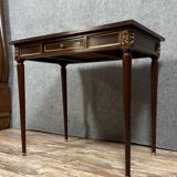 Parisian Louis XVI style desk in mahogany and gilded bronze