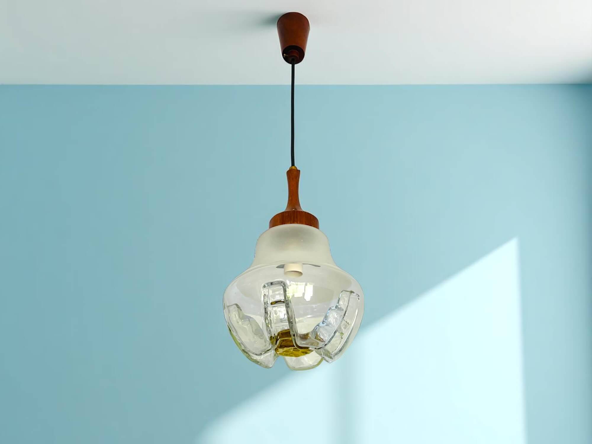 Mazzega style glass hanging lamp
