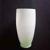 Large contemporary vase in green opaline