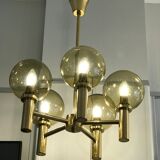 5-globe smoked brass chandelier