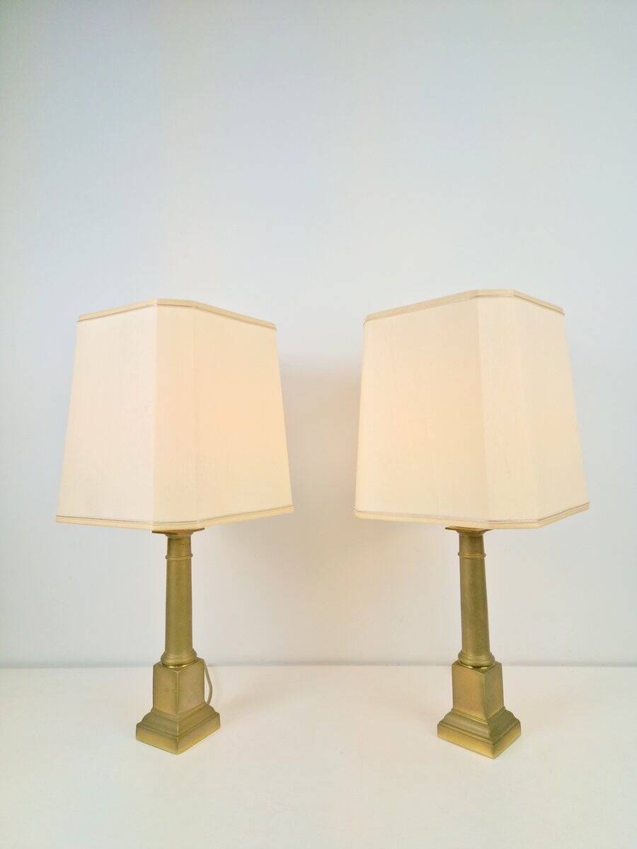 Neoclassical Empire Brass Table Lamp, France, 1960, Set of 2