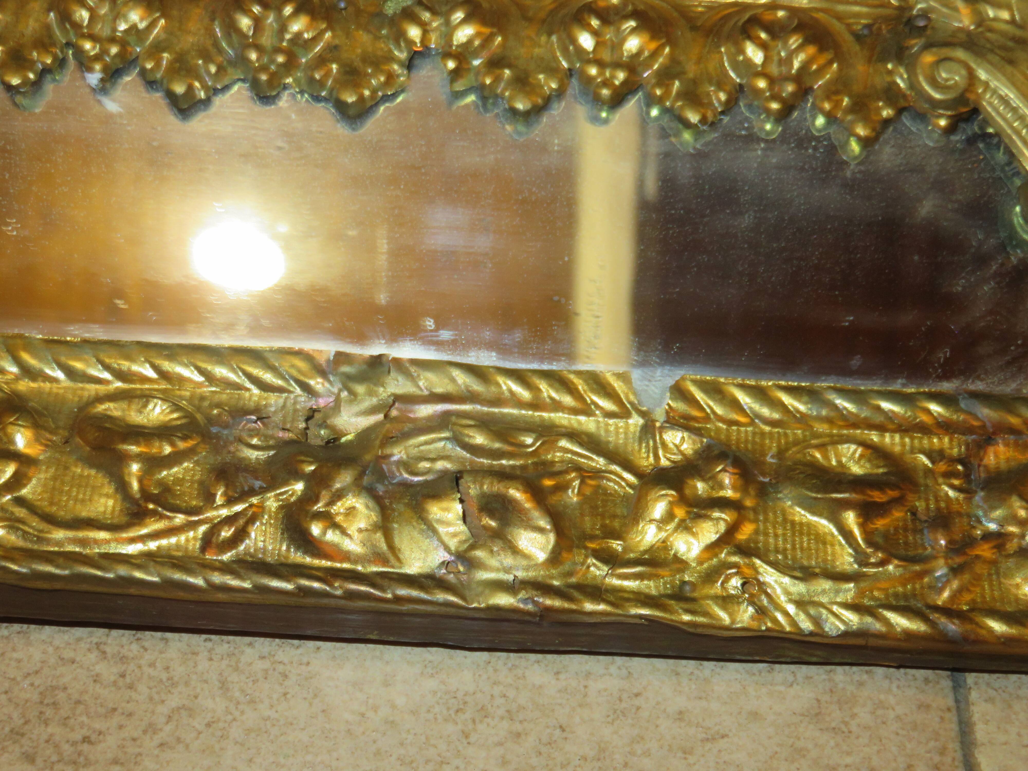 Parecloses repulsed brass mirror 82x48cm