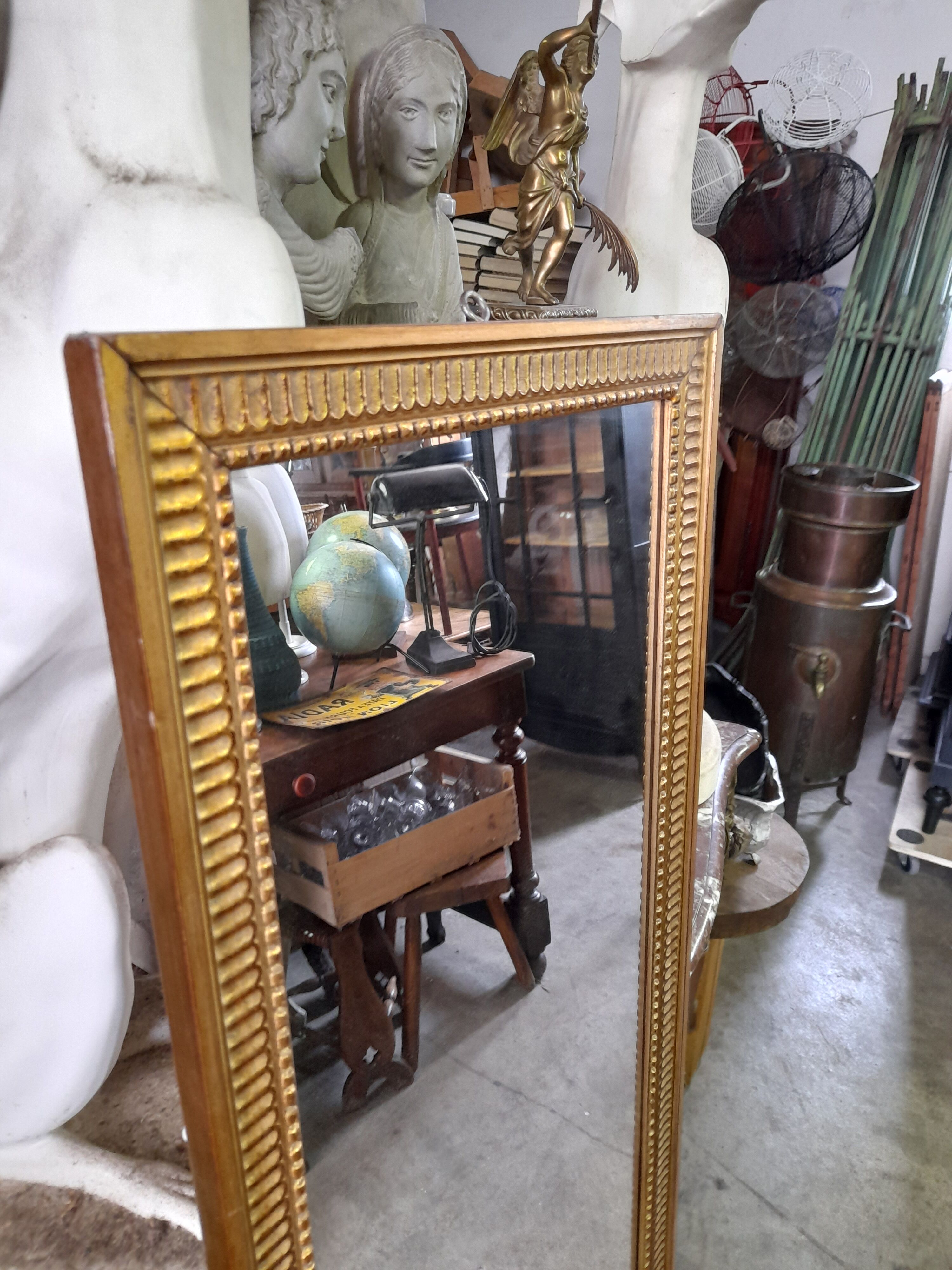Miror rectangulaire en bois doré 1950 - 143x41cm