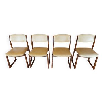 4 vintage sled chairs