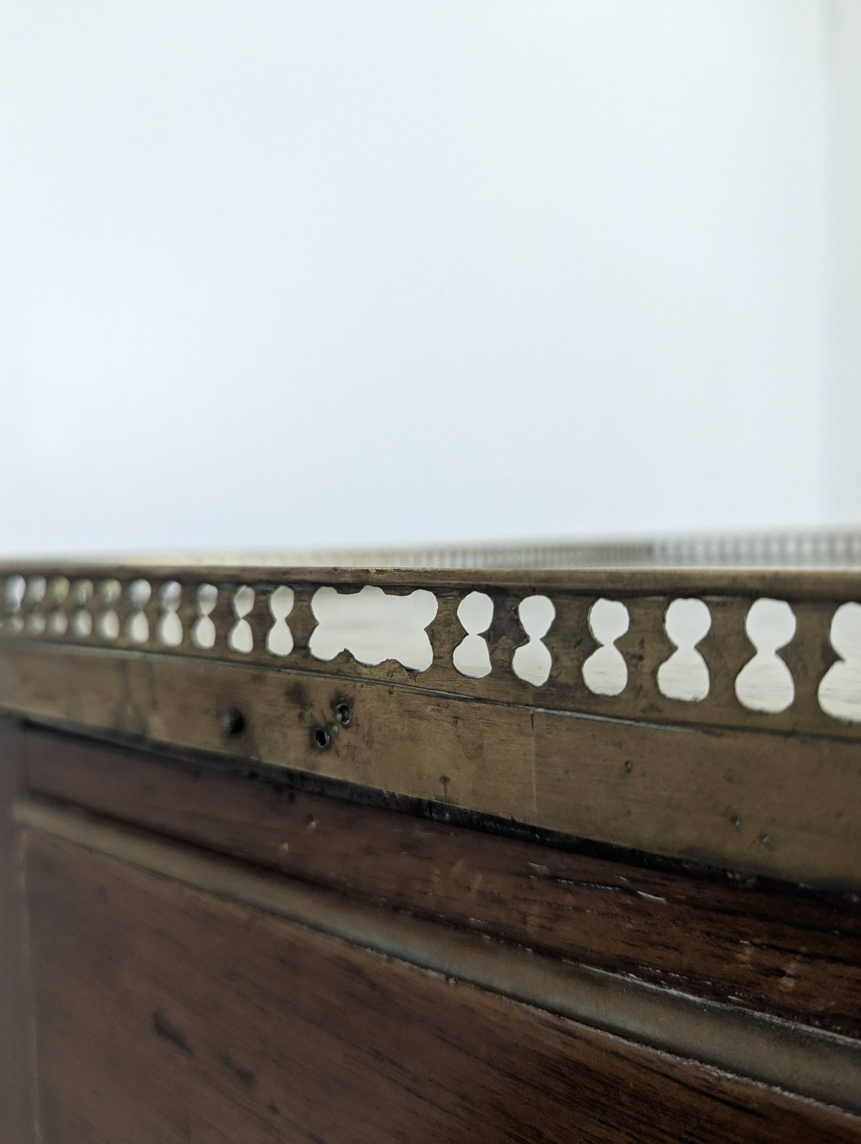 Louis XVI period mahogany gallery bedside table