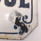 Ancienne plaque émaillée "Cabine téléphonique" bombée