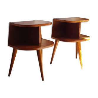 Paire de chevets tripodes  vintage années 50