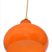 Suspension en opaline orange des années 1960