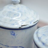 Set of 5 spice pots in enamelled sheet metal