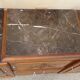 Solid walnut sideboard, moustache legs, black marble top.