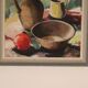 Huile sur toile suédoise originale vintage – nature morte avec vase et fleurs