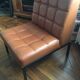 1970s lounge chair in faux leather and black steel