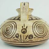 italian mid century double-handle ceramic VASE signed vitali handmade 1970s