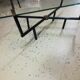 Coffee table with vintage iron base