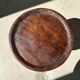 Low hollow upcycled teak tripod stool - Small brown solid wood stool circular seat cr