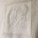 Antique linen, tablecloth, central monogram SR