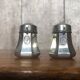 Pair of Old Pewter Salt Cellars from the Manoir Vintage