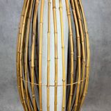 Living room lamp and rattan Italy 70s