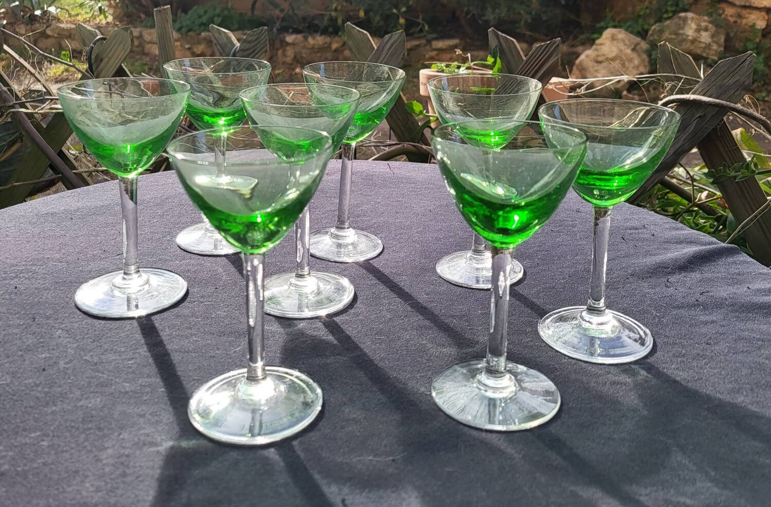 8 crystal aperitif glasses