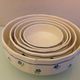 Suite of five salad bowls decor Claudius des faienceries de Badonviller, 50/60