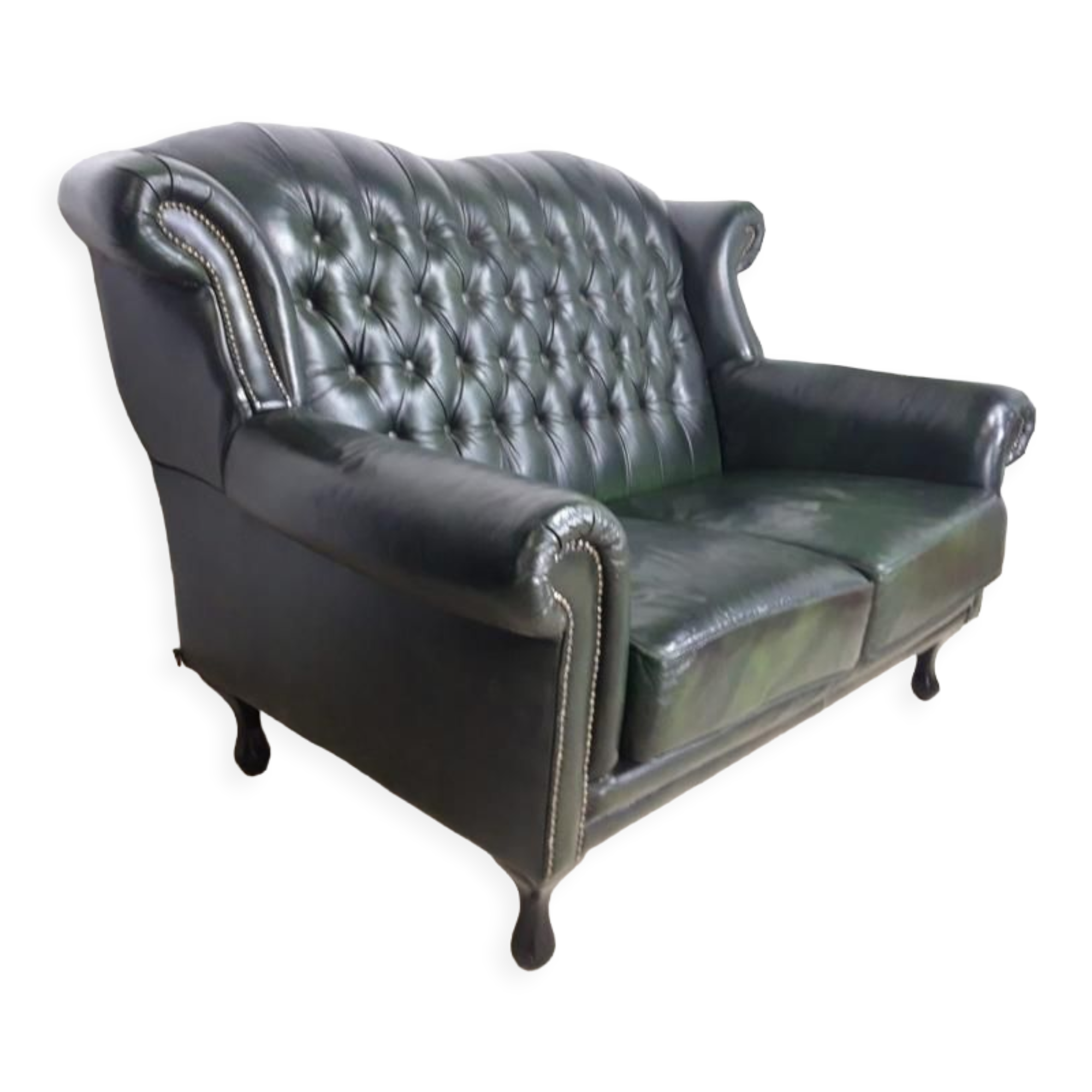 vintage chippendale chesterfield / two-seater / seat