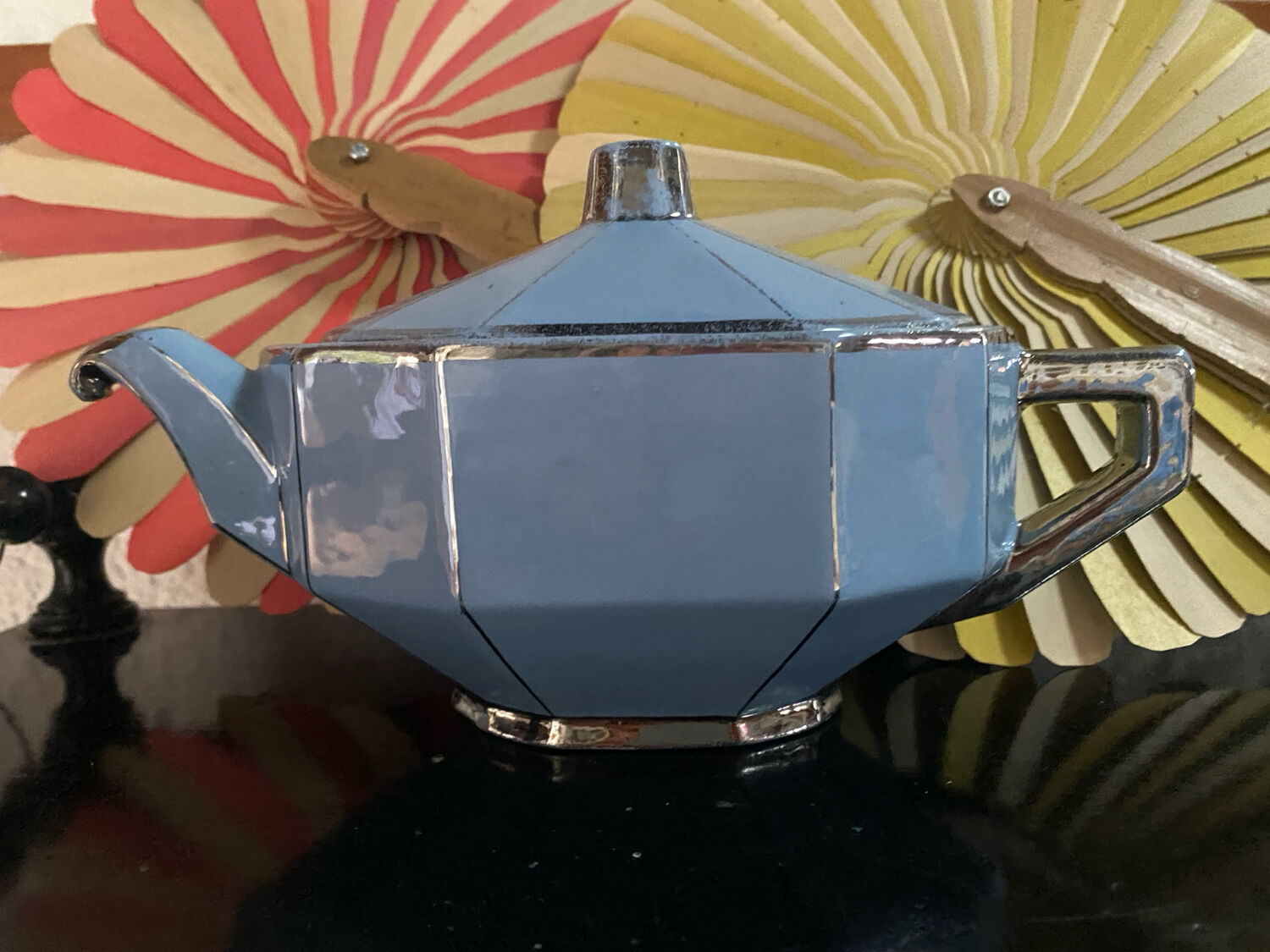 Art Deco Longwy ceramic teapot