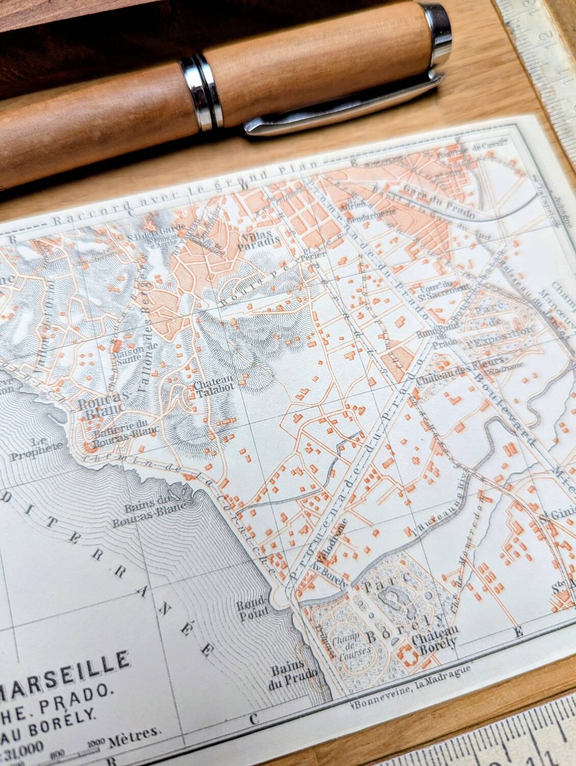 Map of southern Marseille, Vintage 1910