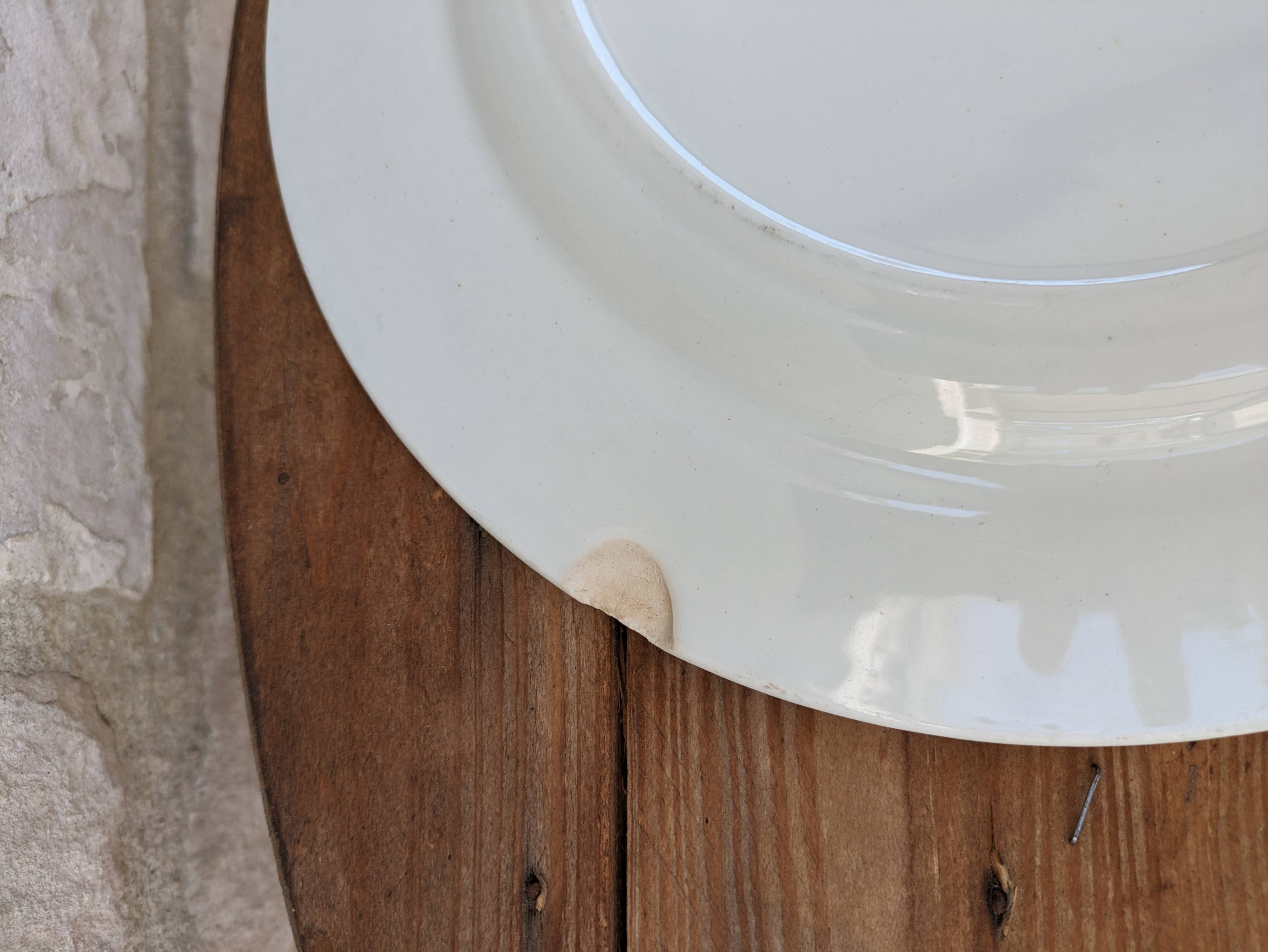 Old plate E. Bourgeois Earthenware Porcelain Crystals