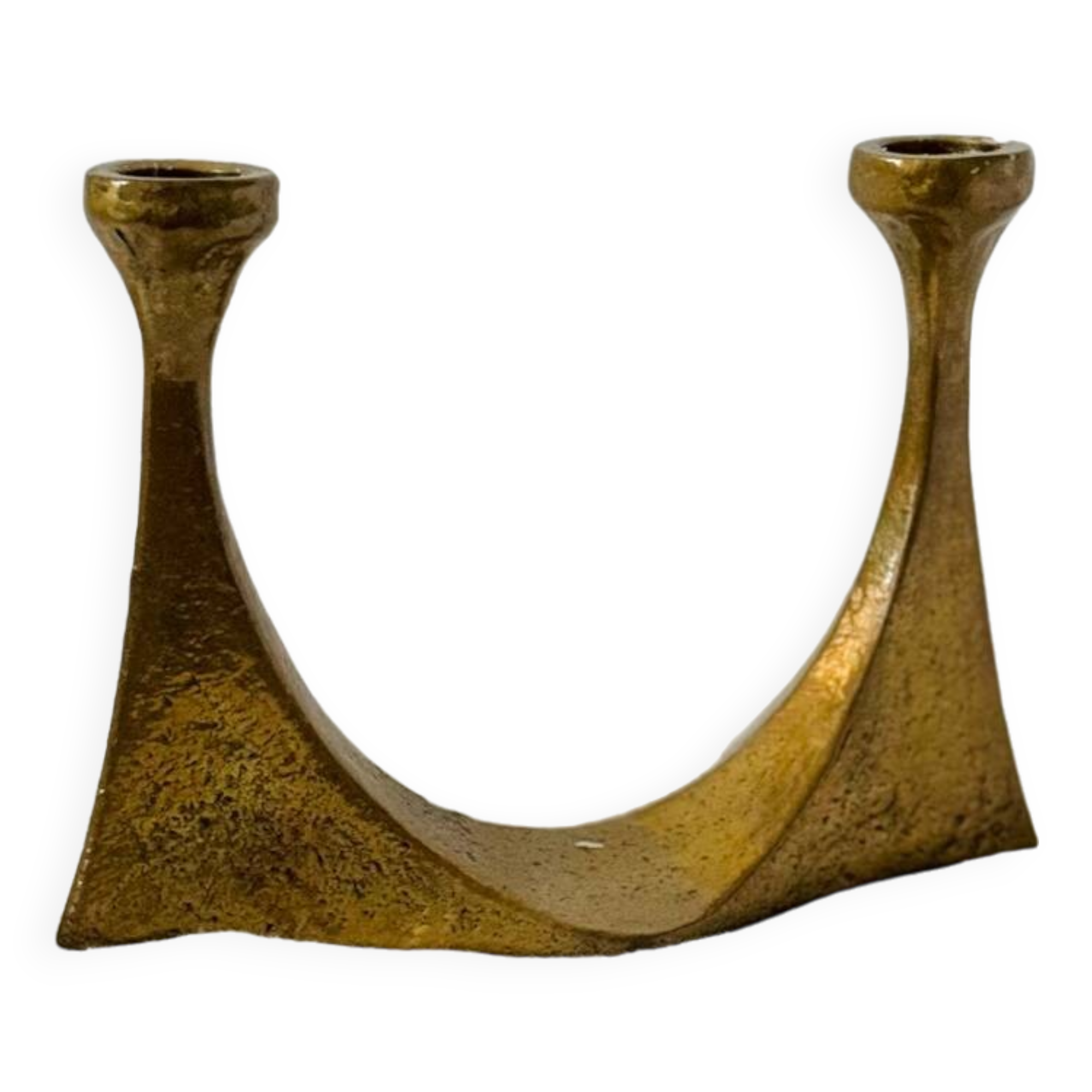 Harjes Brutalist Bronze Candle Holder