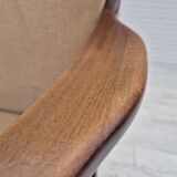 1960s, Scandinavian design, highback armchair, original condition, furniture velour, beech wood.