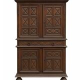 Antique Basque sideboard in carved oak – rustic baroque style