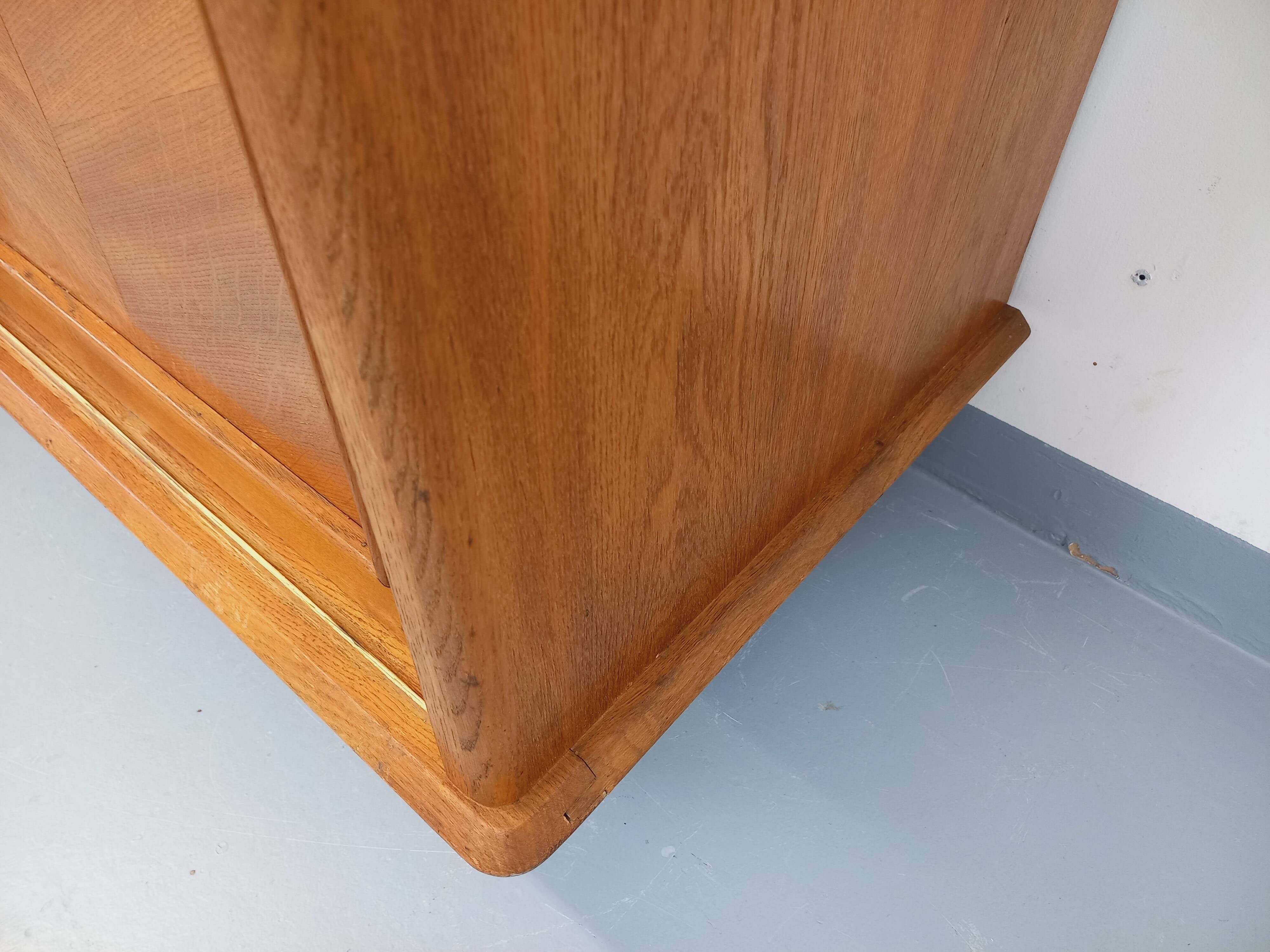 Vintage oak wardrobe from the 1960s.