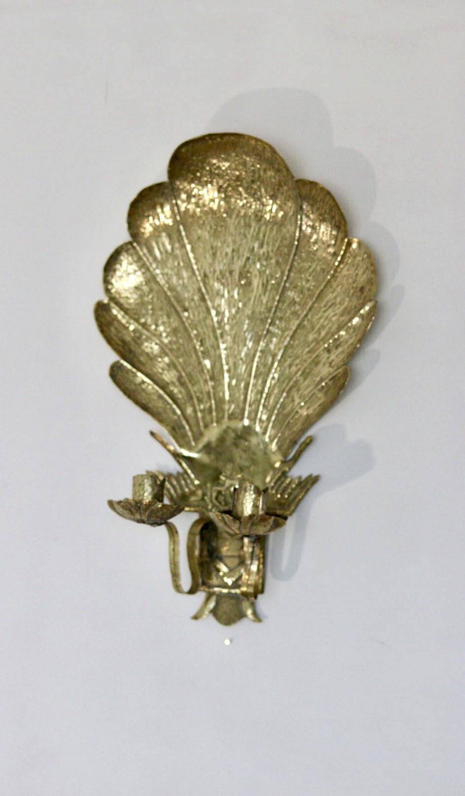 Swedish brass wall sconce from the mid-century for two candles.