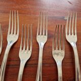 Ercuis - Set of 11 Sully table forks - silver-plated metal