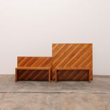 Modular beech set of two room dividers with benches, 1970 Italy