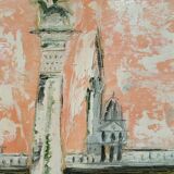 Venice in pink - oil dated 1958
