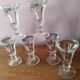Set of 6 antique glasses known as "false bottom" glasses.