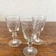 3 stemmed white wine glasses in engraved glass from the 19th century