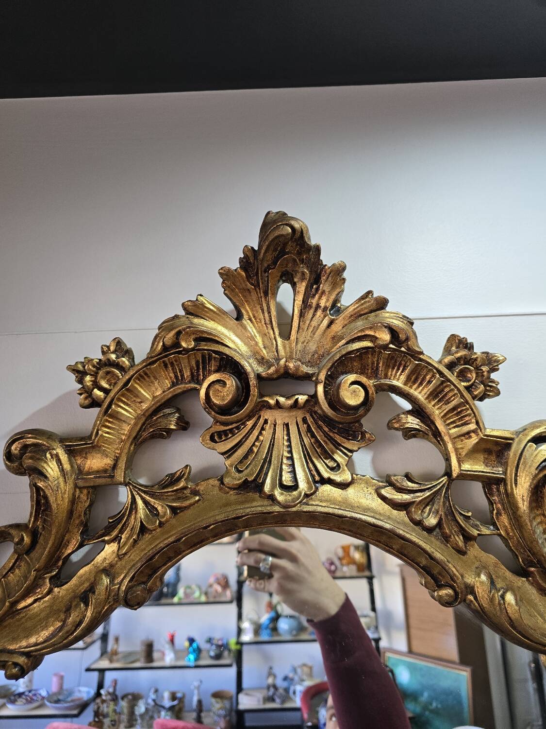 Large golden rocaille mirror