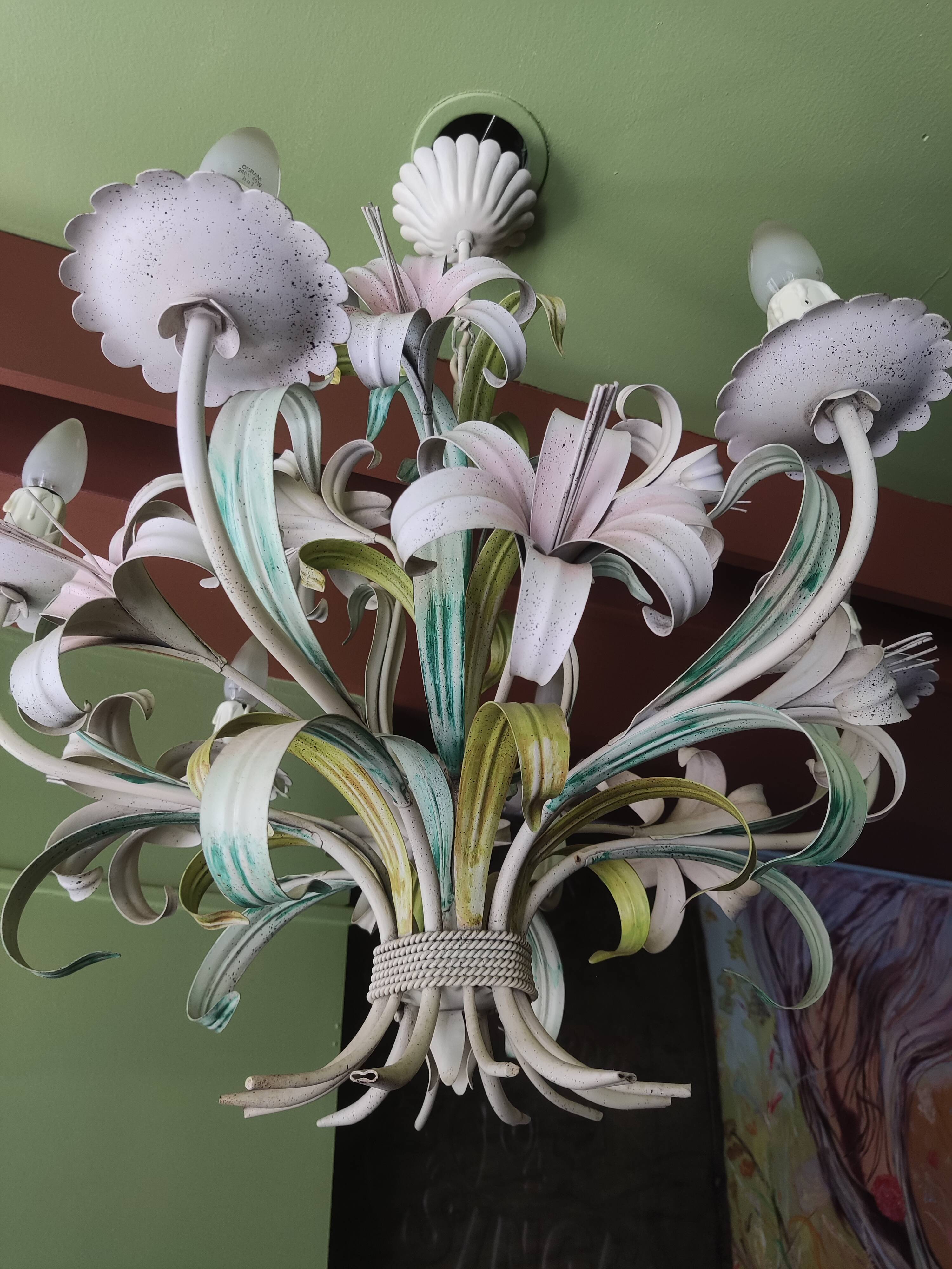 Vintage metal flower chandelier