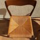 3 Niels Otto Moller chairs in teak and straw 60s