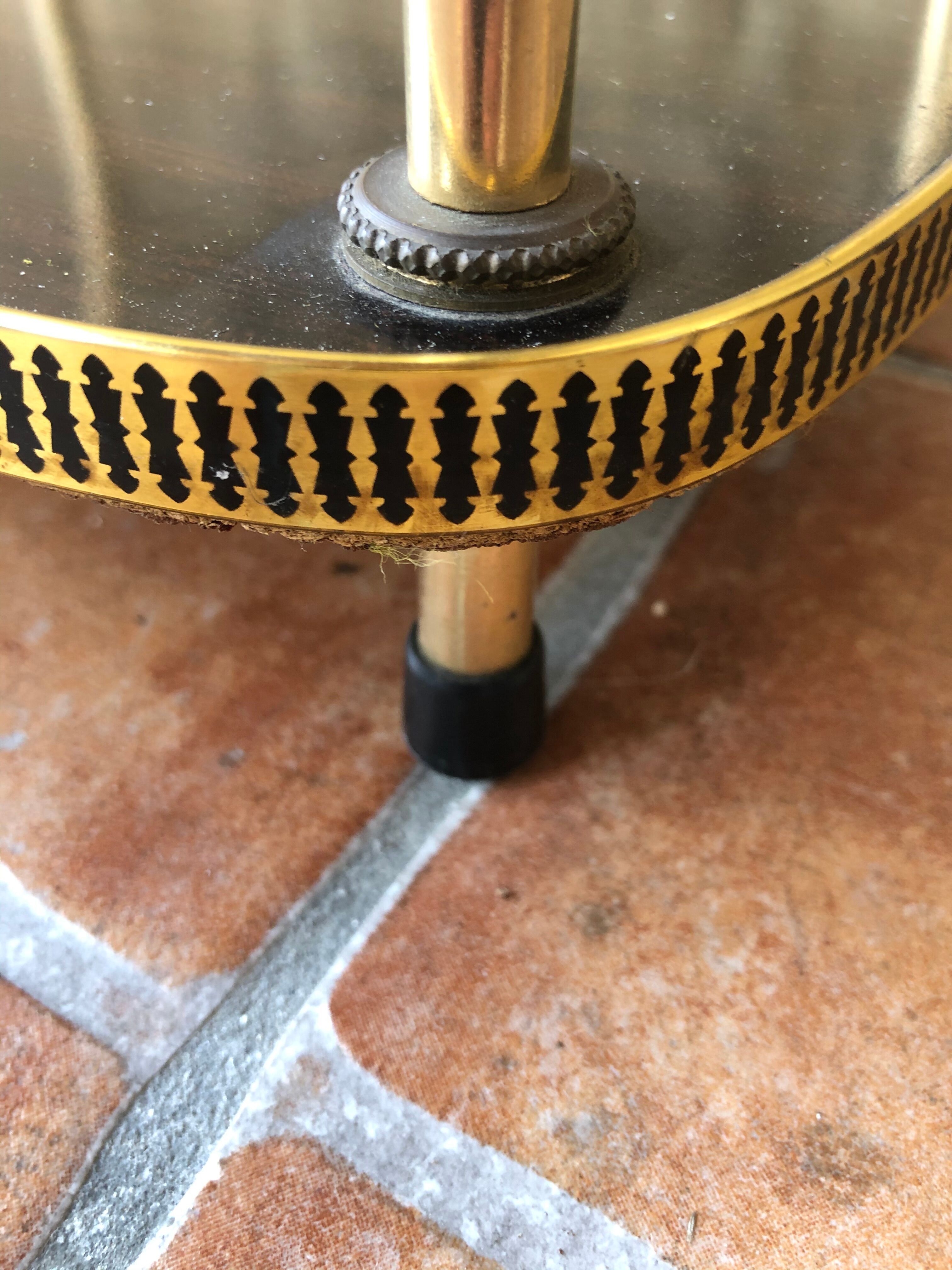 Side table has three shelves Formica and brass 60s/70s