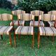 Chairs wood and striped antique fabrics