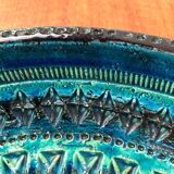 Large bowl in Rimini Blu pottery, mid-century by Aldo Londi for Bitossi.