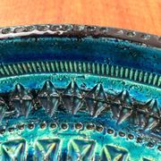 Large bowl in Rimini Blu pottery, mid-century by Aldo Londi for Bitossi.