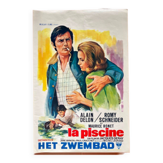 Affiche cinéma originale "La Piscine" Romy Schneider, Alain Delon 37x54cm 1969