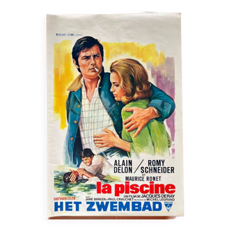 Original cinema poster "La Piscine" Romy Schneider, Alain Delon 37x54cm 1969
