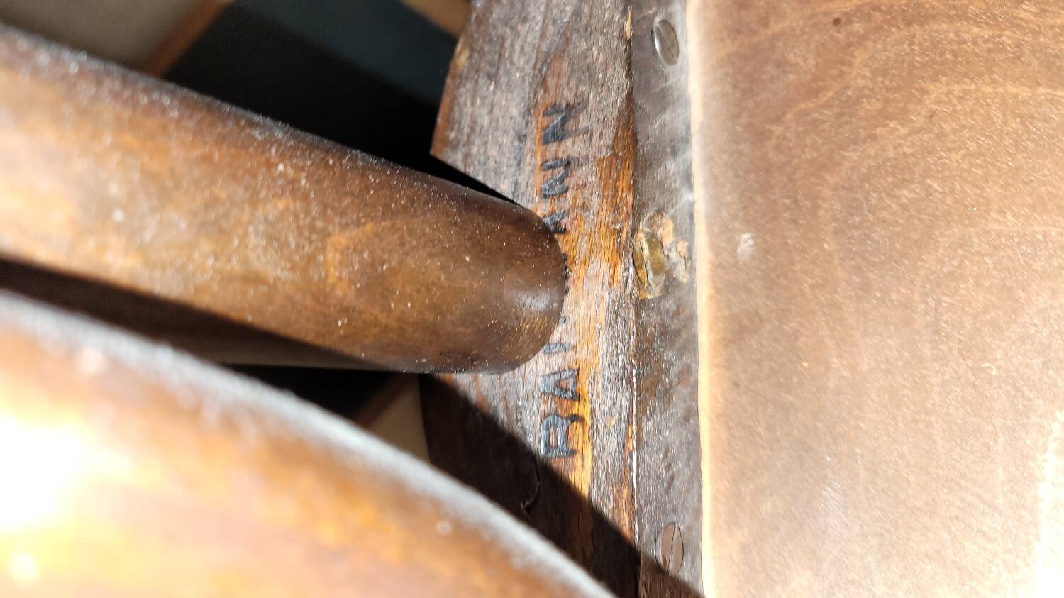 Office chair signed Baumann bistro style curved wood - 1930s