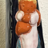 Virgin child statuette glazed terracotta