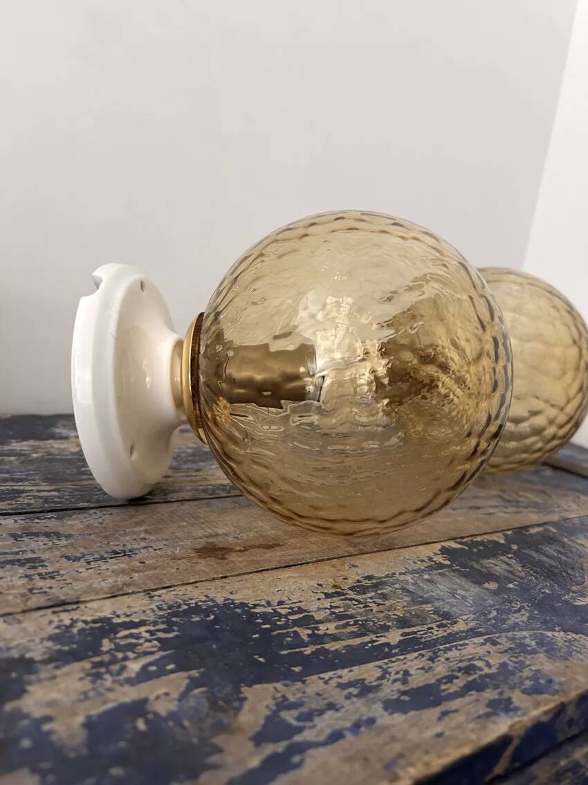 Pair of vintage globe wall lights